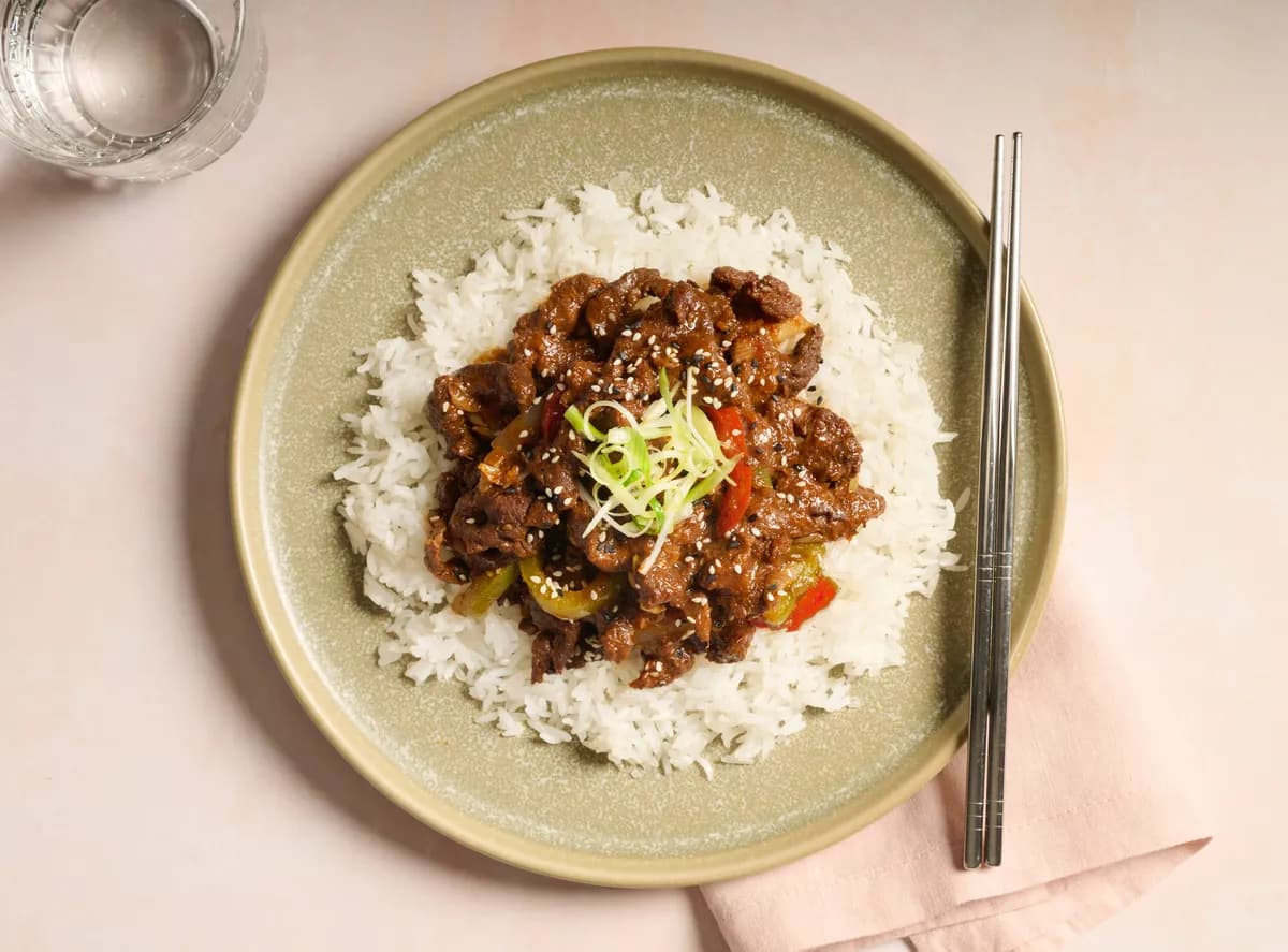 Stewed Korean Beef and Rice