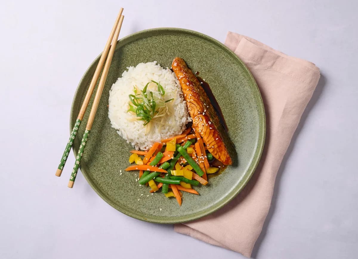 Flame grilled Teriyaki Salmon