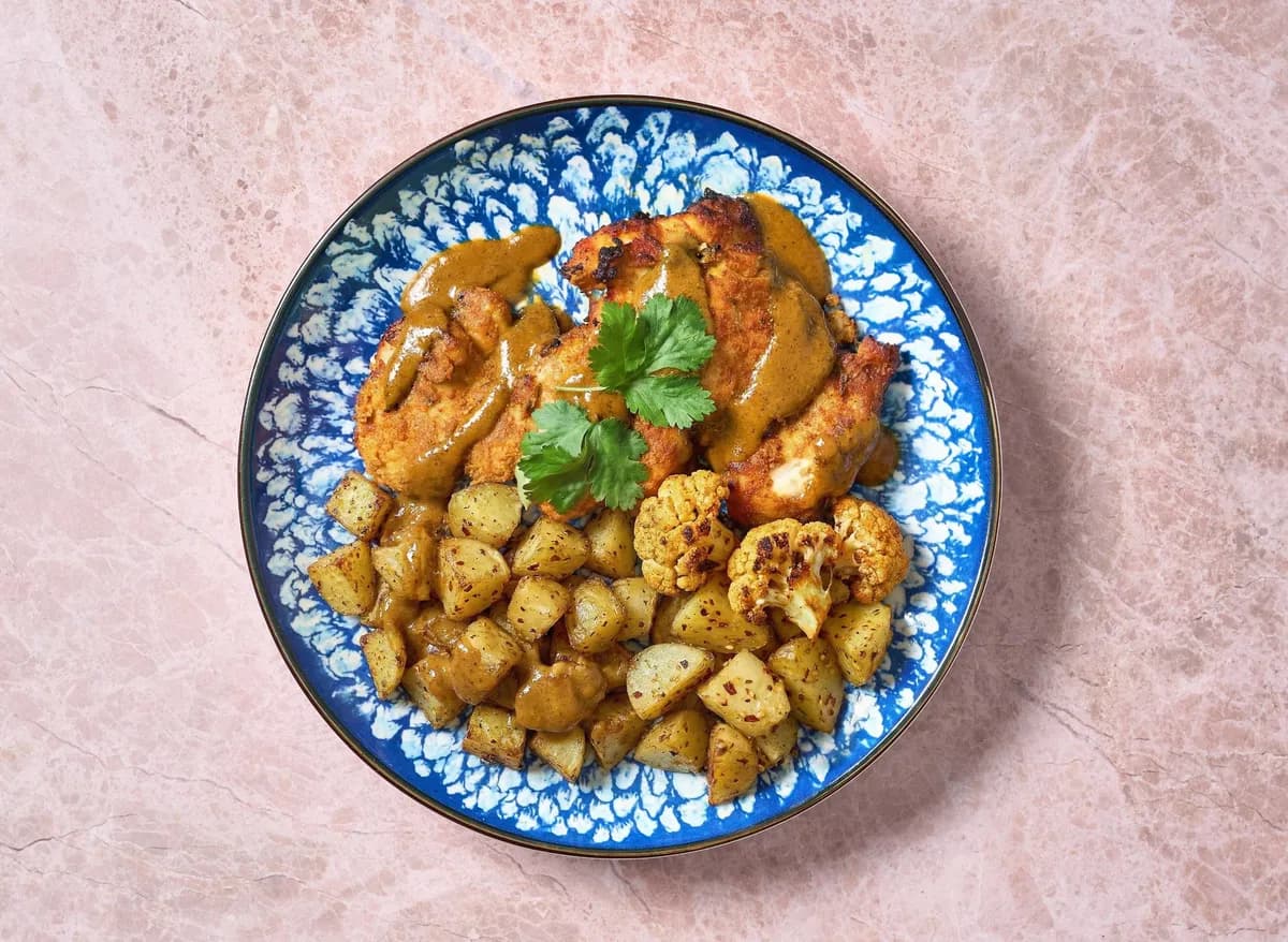 Oven Baked Tandoori Chicken Thighs with Mint Sauce
